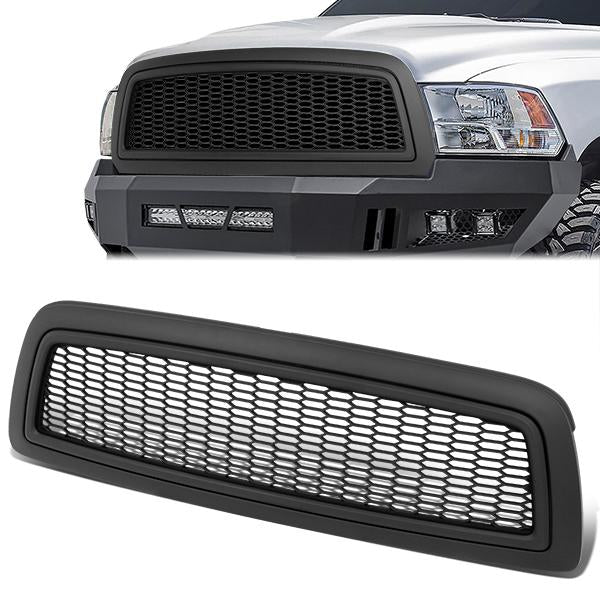 09-12 Ram Truck 1500 Front Grille - Badgeless Honeycomb Mesh - Matte Black