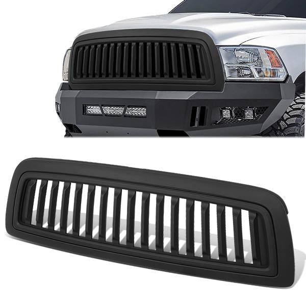 09-12 Dodge Ram Truck 1500 Front Grille - Badgeless Vertical Style - Matte Black