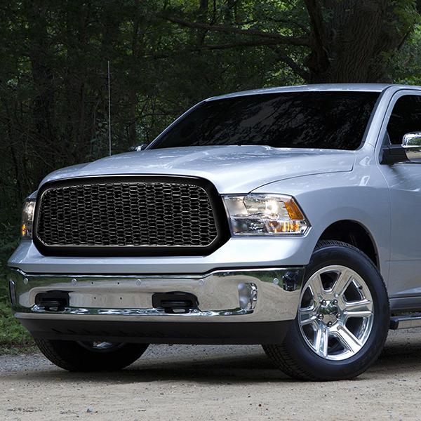 13-19 Ram Truck 1500 & Classic (Exclude Rebel) Front Grille - Honeycomb Mesh - Gloss Black