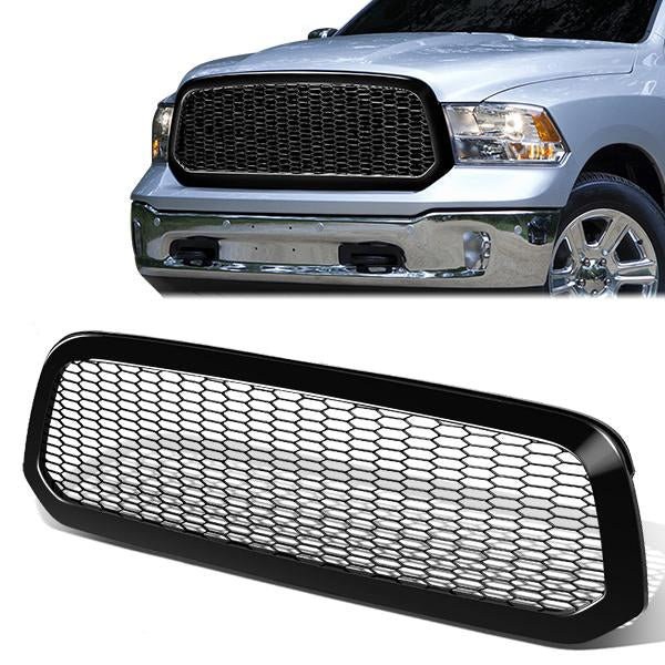 13-19 Ram Truck 1500 & Classic (Exclude Rebel) Front Grille - Honeycomb Mesh - Gloss Black