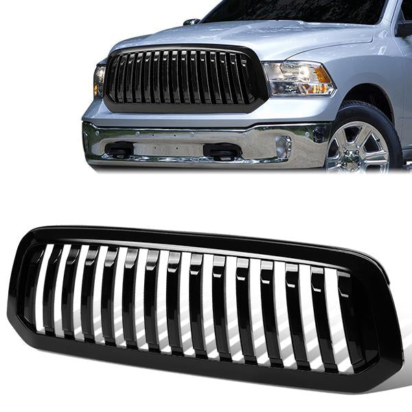 13-19 Ram Truck 1500 & Classic (Exclude Rebel) Front Grille - Badgeless Vertical - Gloss Black