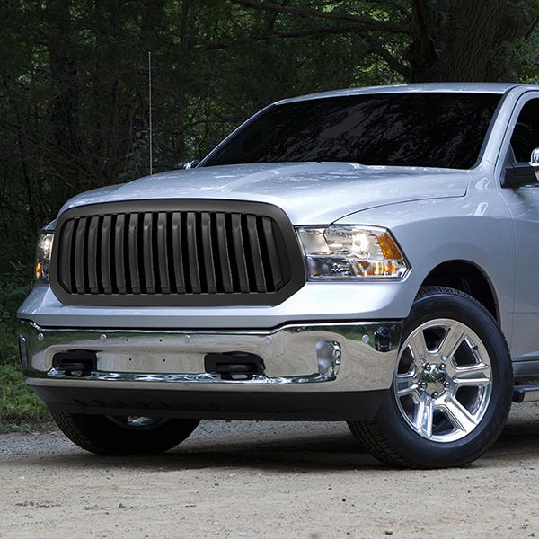 13-19 Ram Truck 1500 & Classic (Exclude Rebel) Front Grille - Badgeless Vertical - Matte Black