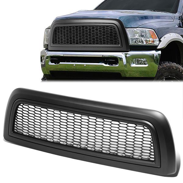 10-18 Ram Truck 2500 3500 Front Grille - Badgeless Honeycomb Mesh - Matte Black