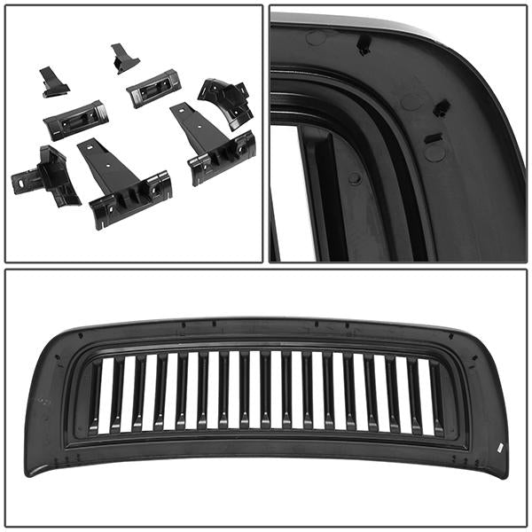 10-18 Ram Truck 2500 3500 Front Grille - Badgeless Vertical Fence Style - Gloss Black