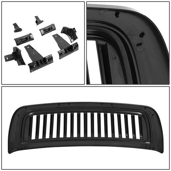 10-18 Ram 2500 3500 Front Grille - Badgeless Vertical Fence Style - Matte Black