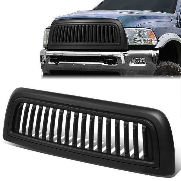 10-18 Ram 2500 3500 Front Grille - Badgeless Vertical Fence Style - Matte Black