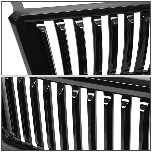 04-08 Ford F150 Front Grille - Badgeless Vertical Fence Style - Black