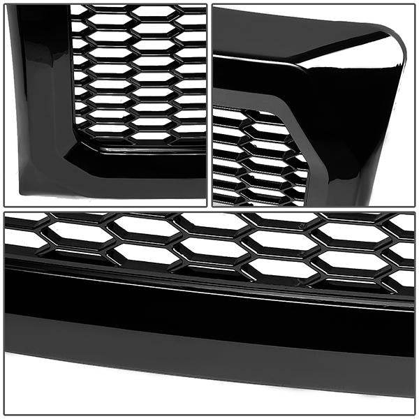 09-14 Ford F150 Front Grille - Badgeless Honeycomb Mesh - Gloss Black