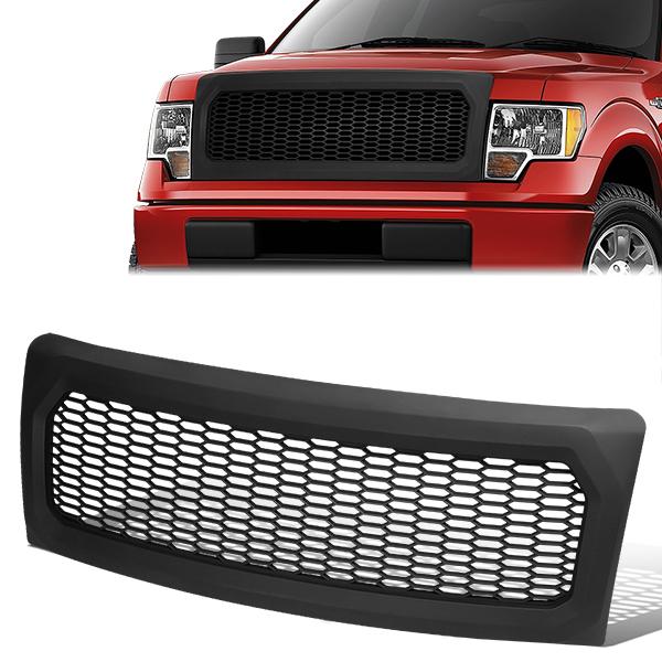 09-14 Ford F150 Front Grille - Badgeless Honeycomb Mesh - Matte Black