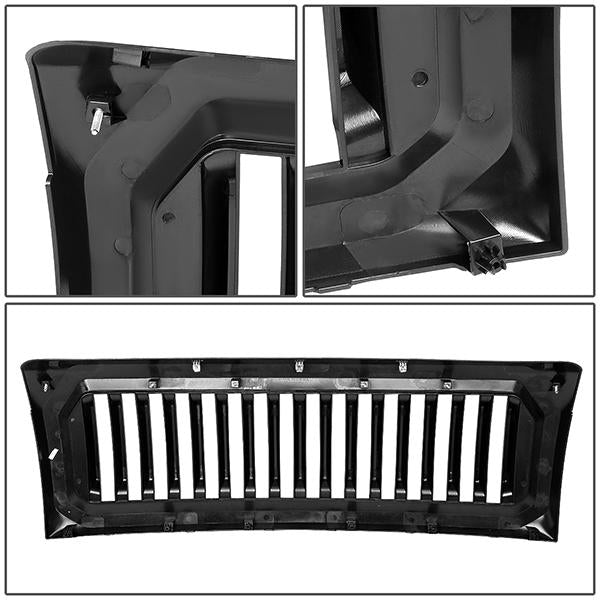 09-14 Ford F150 Front Grille - Badgeless Vertical Fence Style - Gloss Black