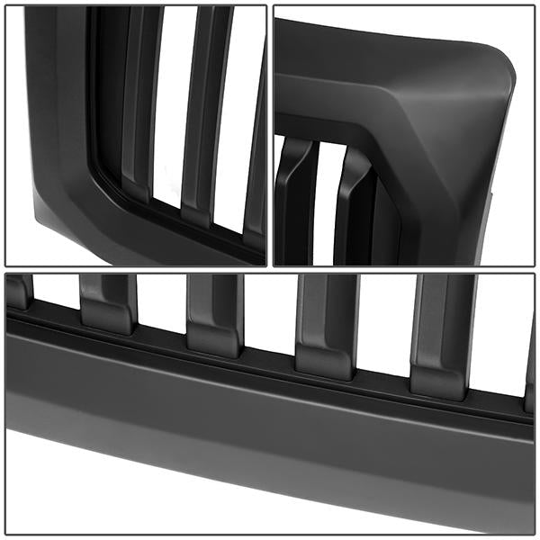 09-14 Ford F150 Front Grille - Badgeless Vertical Fence Style - Matte Black