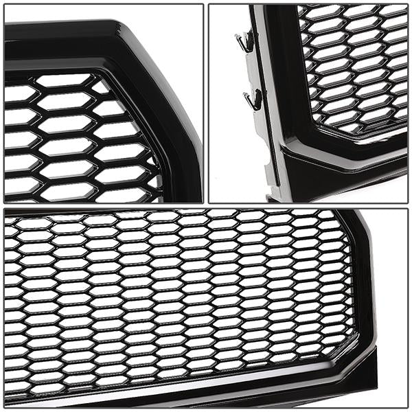 15-17 Ford F150 Front Grille - Badgeless Honeycomb Mesh - Black