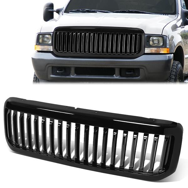 99-04 Ford F250 F350 F450 F550 Super Duty Front Grille - Vertical Fence Style - Black