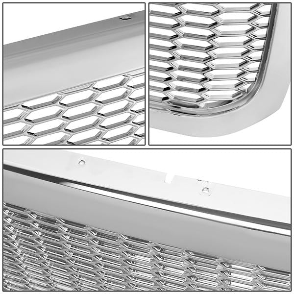 99-04 Ford F250 F350 F450 F550 Super Duty Front Grille - Badgeless Honeycomb Mesh - Chrome