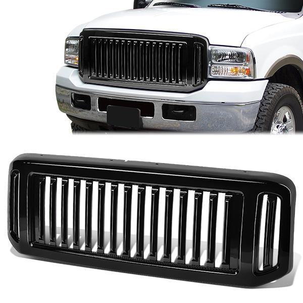 05-07 Ford F250 F350 F450 F550 Super Duty Front Grille - Badgeless Vertical Style - Black