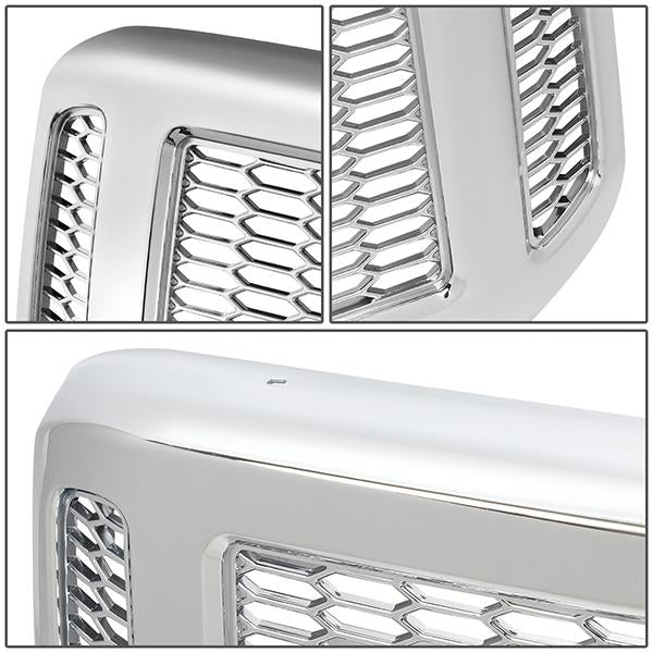 05-07 Ford F250 F350 F450 F550 Super Duty Front Grille - Badgeless Honeycomb Mesh - Chrome