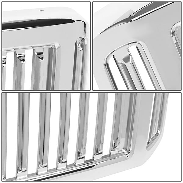 05-07 Ford F250 F350 F450 F550 Super Duty Front Grille - Badgeless Vertical Style - Chrome