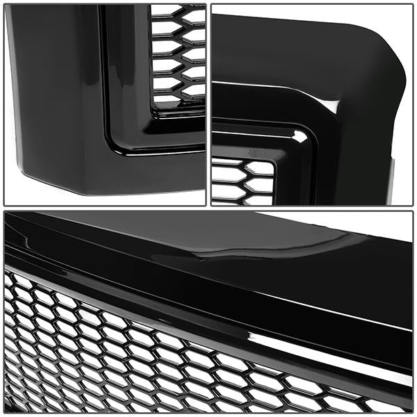 08-10 Ford F250 F350 F450 F550 Front Grille - Badgeless Honeycomb Mesh - Black