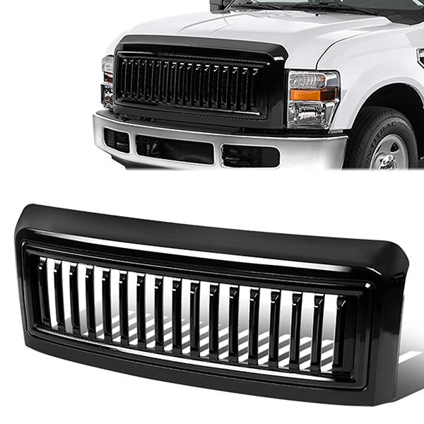 08-10 Ford F250 F350 F450 F550 Super Duty Front Grille - Badgeless Vertical Fence Style