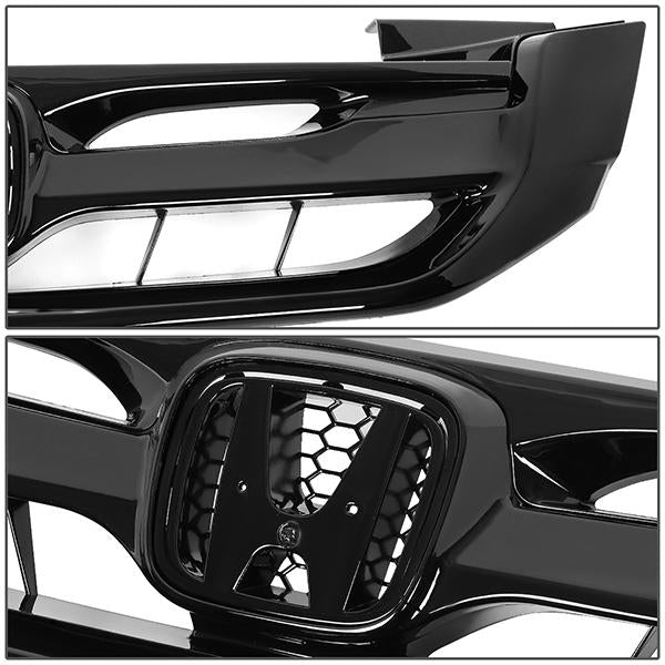 13-15 Honda Accord Sedan Front Grille - JDM RS Style - Glossy Black