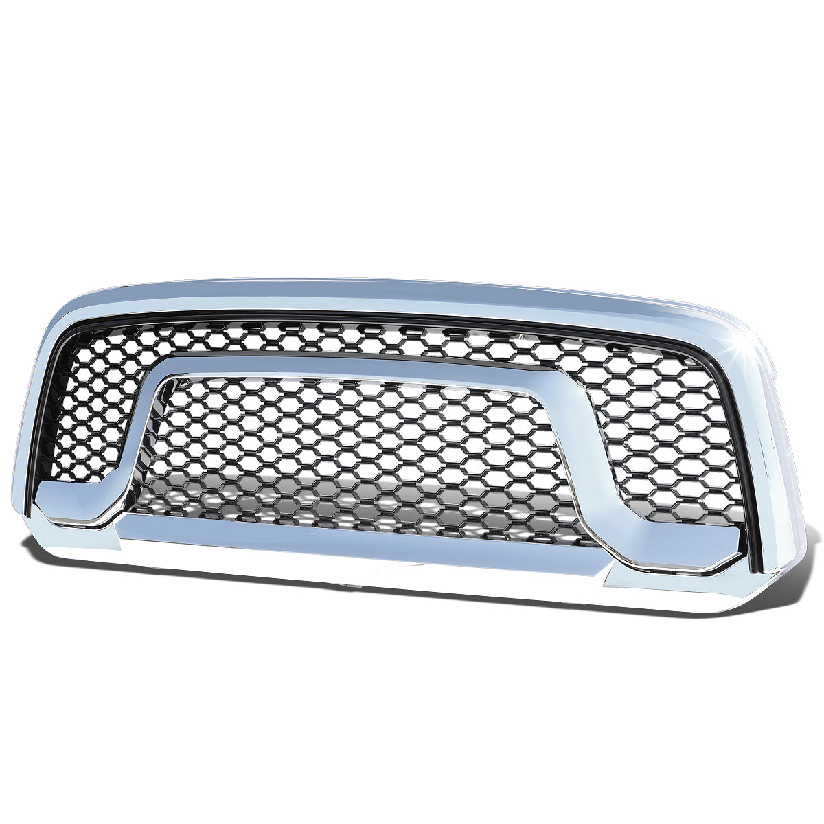 13-18 Ram 1500 Rebel Front Grille - Badgeless Honeycomb Mesh - Chrome