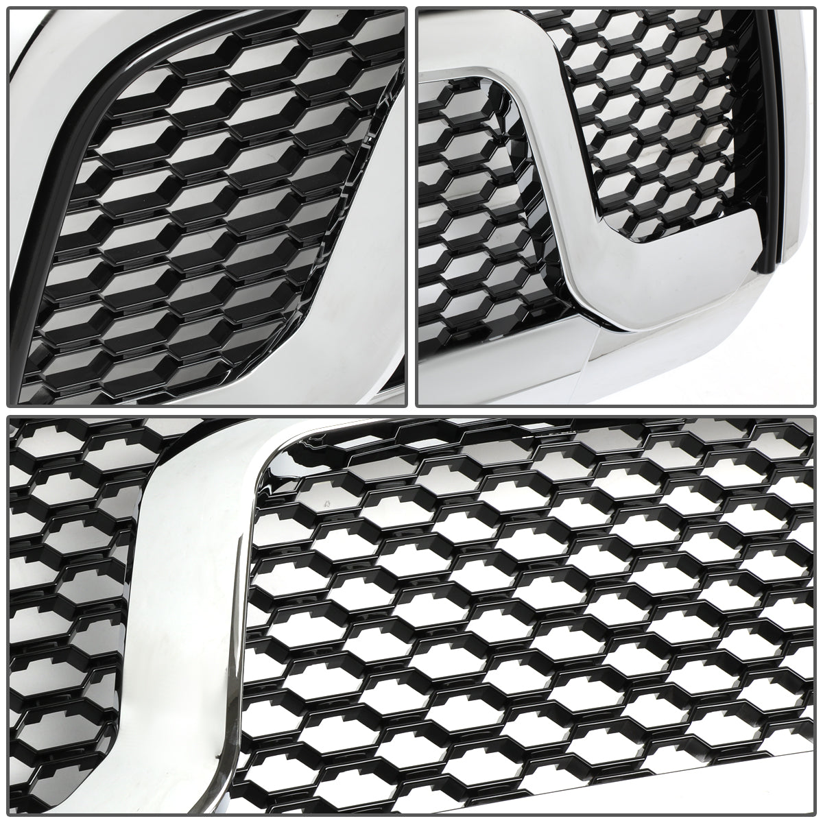 13-18 Ram 1500 Rebel Front Grille - Badgeless Honeycomb Mesh - Chrome