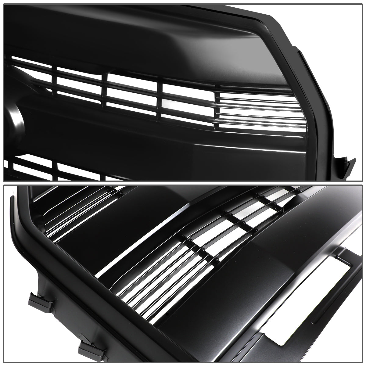 15-17 Ford F-150 Front Grille - Horizontal Fence Mesh - Matte Black