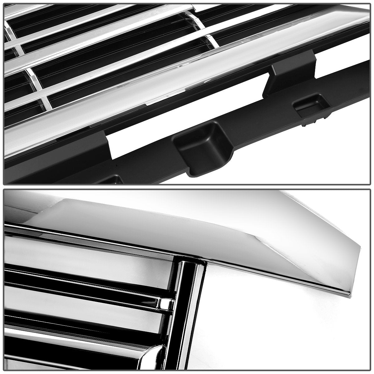 15-19 Chevy Silverado 2500HD 3500HD Front Grille - Horizontal Fence Mesh - Chrome