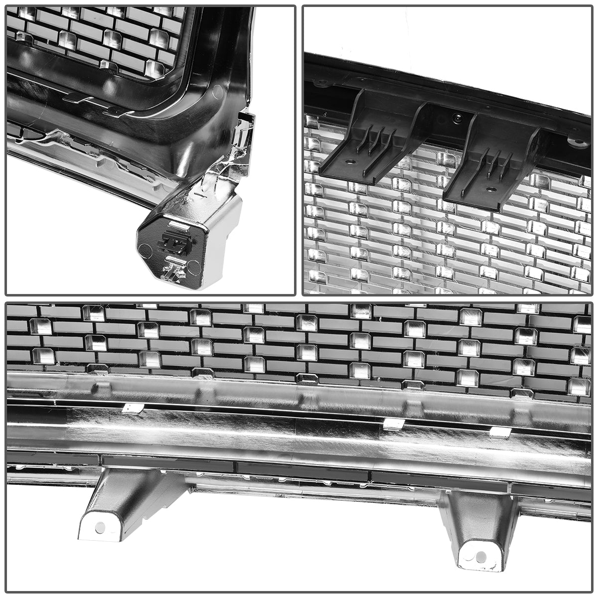 15-18 GMC Canyon Front Grille - Badgeless Denali Style Mesh - Chrome