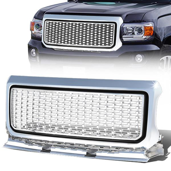 15-18 GMC Canyon Front Grille - Badgeless Denali Style Mesh - Chrome