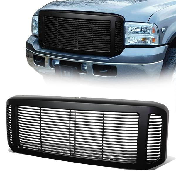 05-07 Ford F250 F350 F450 F550 Super Duty Front Grille - Horizontal Fence Mesh - Black