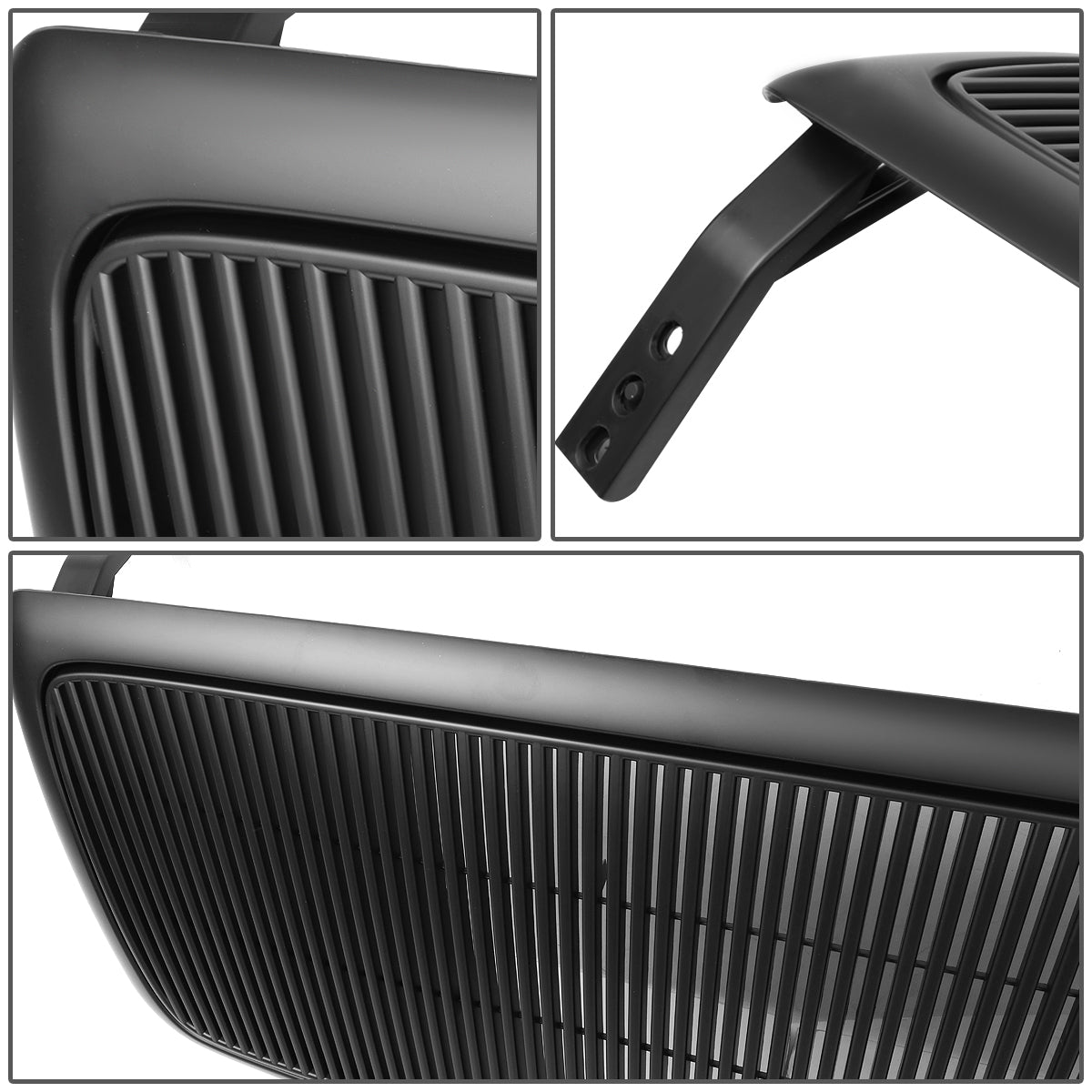 04-08 Ford F150 Front Grille - Badgeless Vertical Fence Style - Black