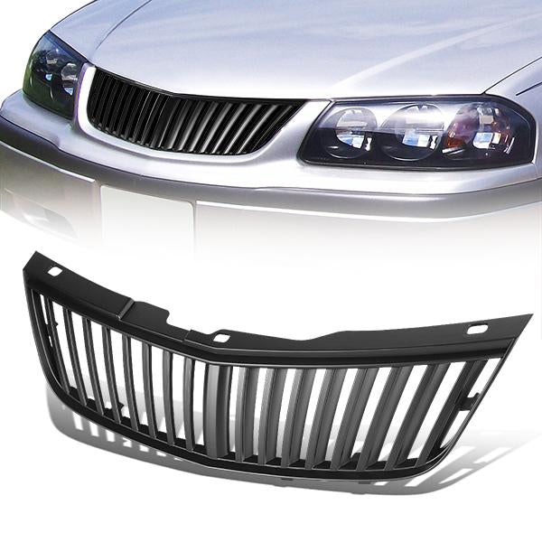 00-05 Chevy Impala Front Grille - Badgeless Vertical Fence Style - Black