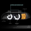 LED DRL U-Halo Projector Headlights<br>01-03 BMW 525i 530i M5