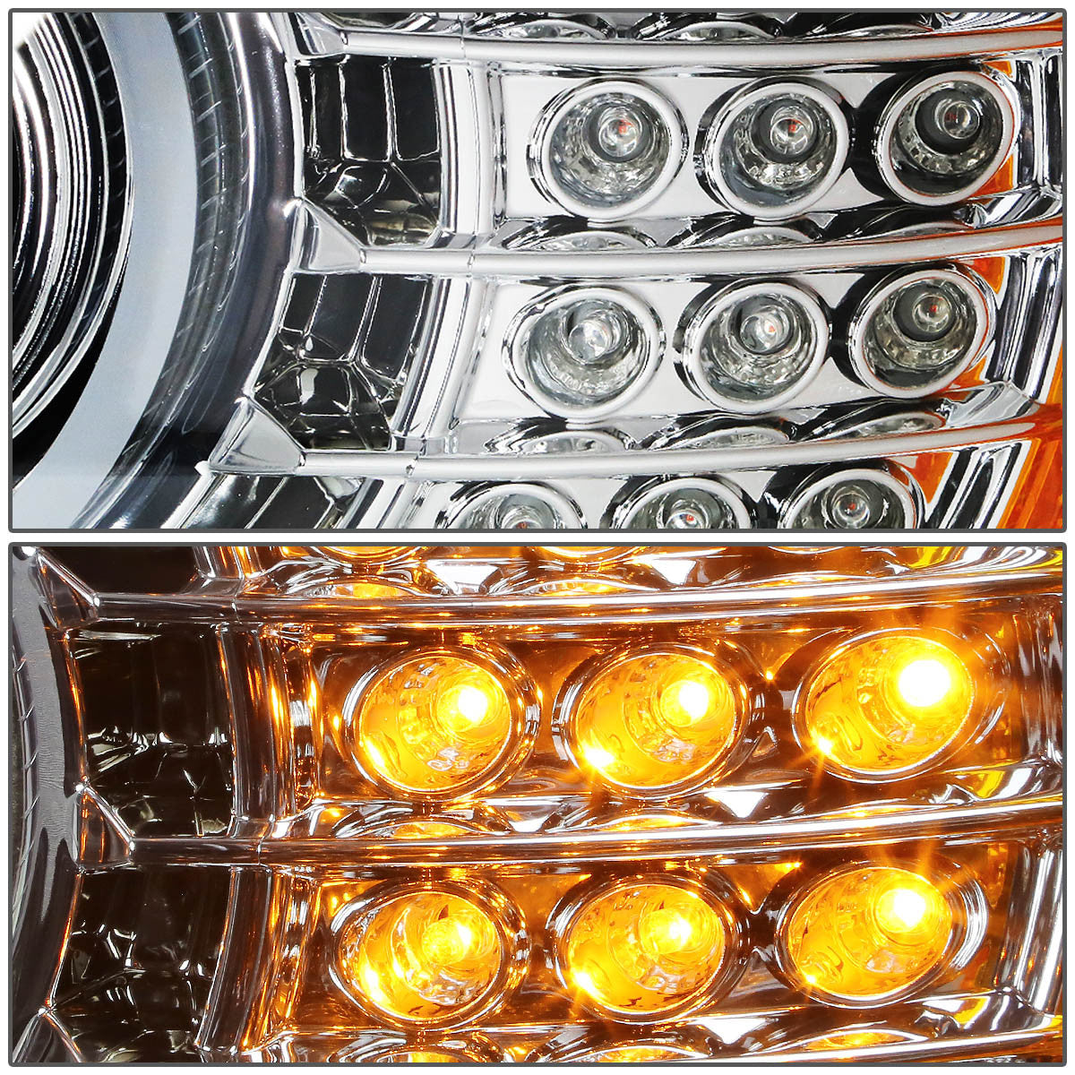 LED DRL U-Halo Projector Headlights<br>01-03 BMW 525i 530i M5