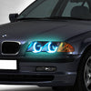 LED DRL U-Halo Projector Headlights<br>2001 BMW 320i 325i/Xi 330i/Xi, 99-00 323i 328i