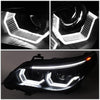 LED DRL U-Halo Projector Headlights<br>04-07 BMW 525i 530i, 06-07 525Xi 530Xi 550i