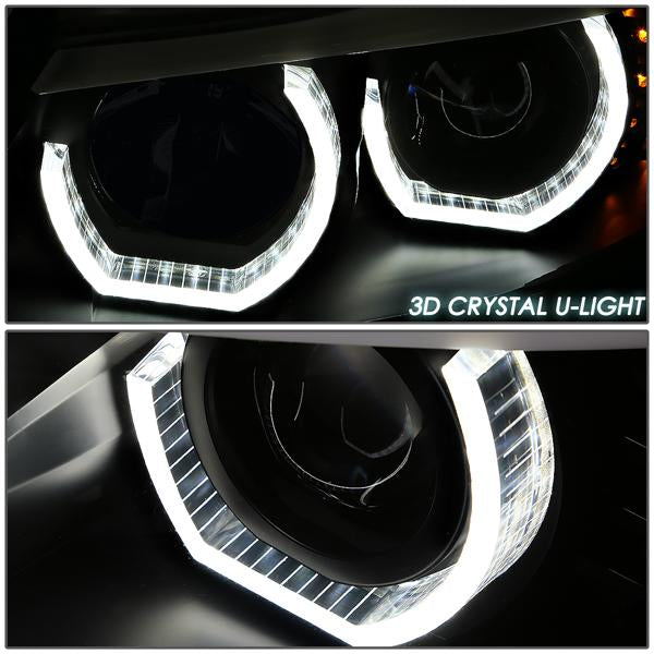 LED DRL U-Halo Sequential Switchback Projector Headlights<br>06-08 BMW 323i 328i/Xi 335Xi, 2006 325Xi 330i/Xi