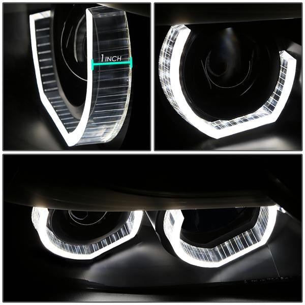 LED DRL U-Halo Sequential Switchback Projector Headlights<br>06-08 BMW 323i 328i/Xi 335Xi, 2006 325Xi 330i/Xi