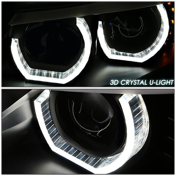 LED DRL U-Halo Sequential Switchback Projector Headlights<br>09-12 BMW 328i 335i 335d 323i, 2012 320i