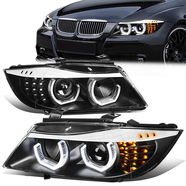 LED DRL U-Halo Sequential Switchback Projector Headlights<br>09-12 BMW 328i 335i 335d 323i, 2012 320i