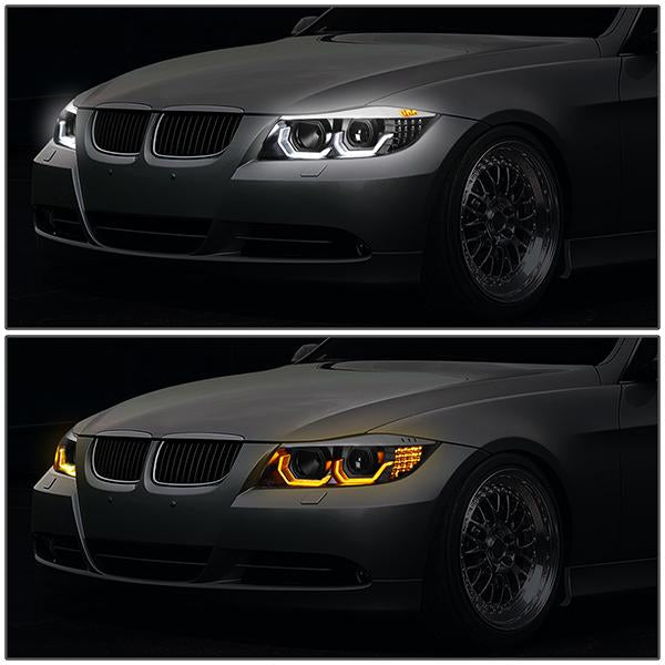 LED DRL Sequential Switchback Projector Headlights<br>06-08 BMW 323i 328i/Xi 335Xi, 2006 325Xi 330i/Xi