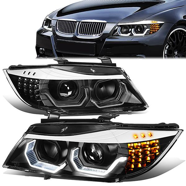 LED DRL Sequential Switchback Projector Headlights<br>06-08 BMW 323i 328i/Xi 335Xi, 2006 325Xi 330i/Xi