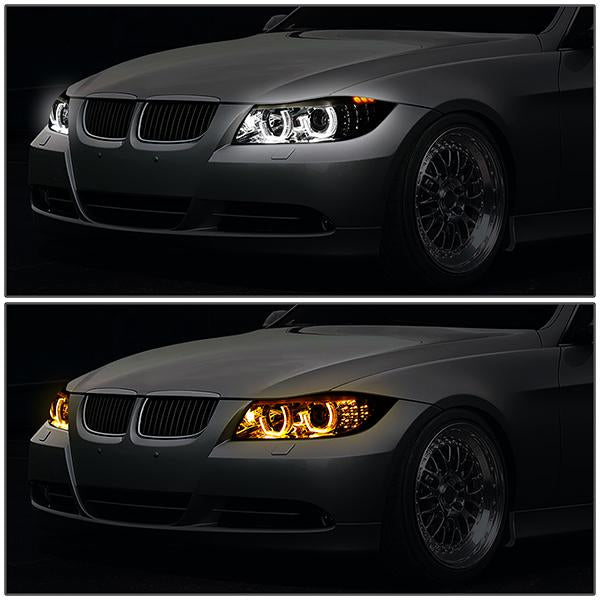 LED DRL U-Halo Sequential Switchback Projector Headlights<br>09-12 BMW 328i 335i 335d 323i, 2012 320i