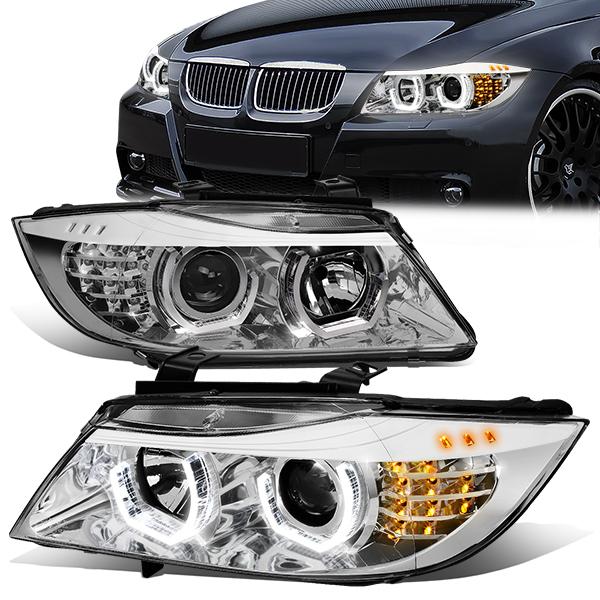 LED DRL U-Halo Sequential Switchback Projector Headlights<br>09-12 BMW 328i 335i 335d 323i, 2012 320i