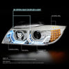 LED DRL U-Halo Projector Headlights<br>06-08 BMW 323i 328i/Xi 335Xi, 2006 325Xi 330i/Xi