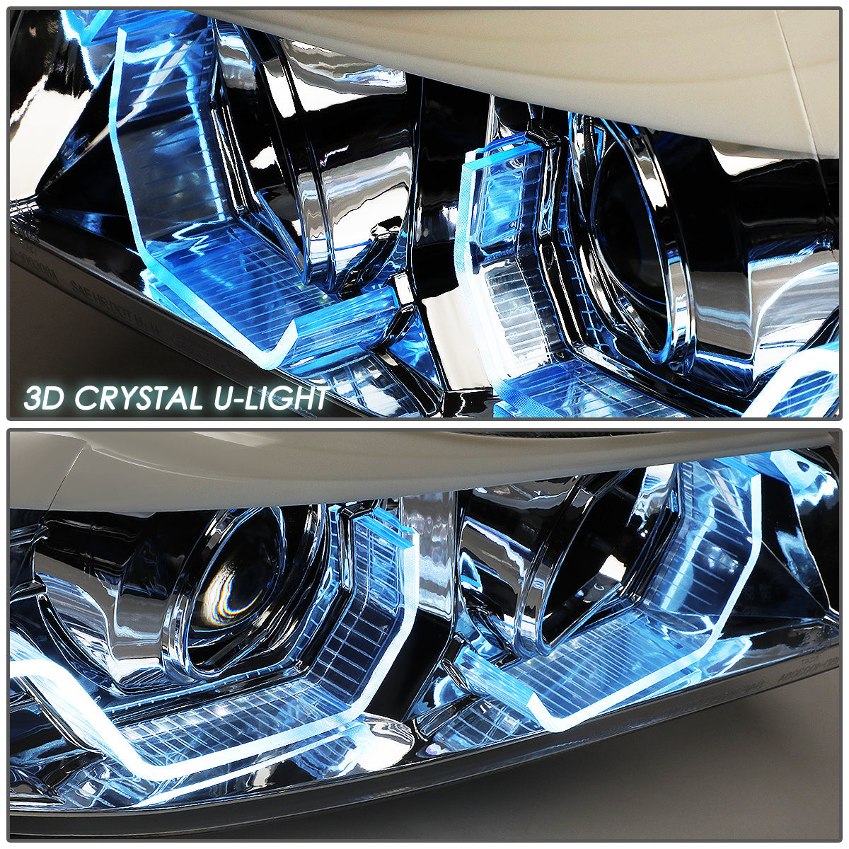 LED DRL U-Halo Projector Headlights<br>06-08 BMW 323i 328i/Xi 335Xi, 2006 325Xi 330i/Xi