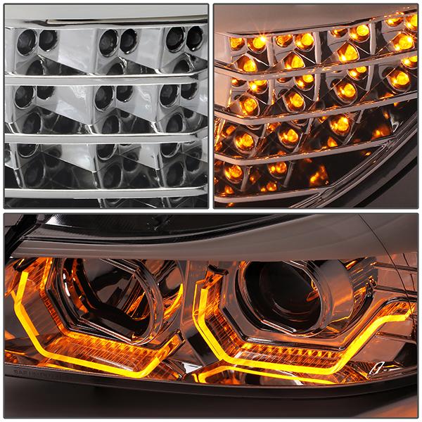 LED DRL U-Halo Sequential Switchback Projector Headlights<br>06-08 BMW 323i 328i/Xi 335Xi, 2006 325Xi 330i/Xi