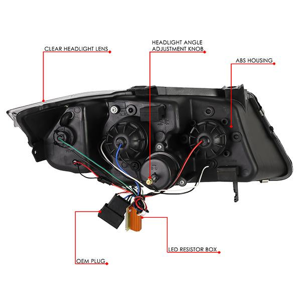 LED DRL U-Halo Sequential Switchback Projector Headlights<br>09-12 BMW 328i 335i 335d 323i, 2012 320i