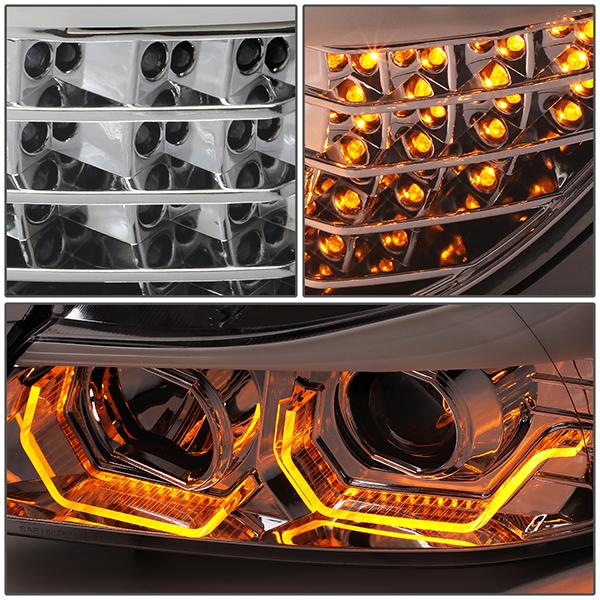 LED DRL U-Halo Sequential Switchback Projector Headlights<br>09-12 BMW 328i 335i 335d 323i, 2012 320i